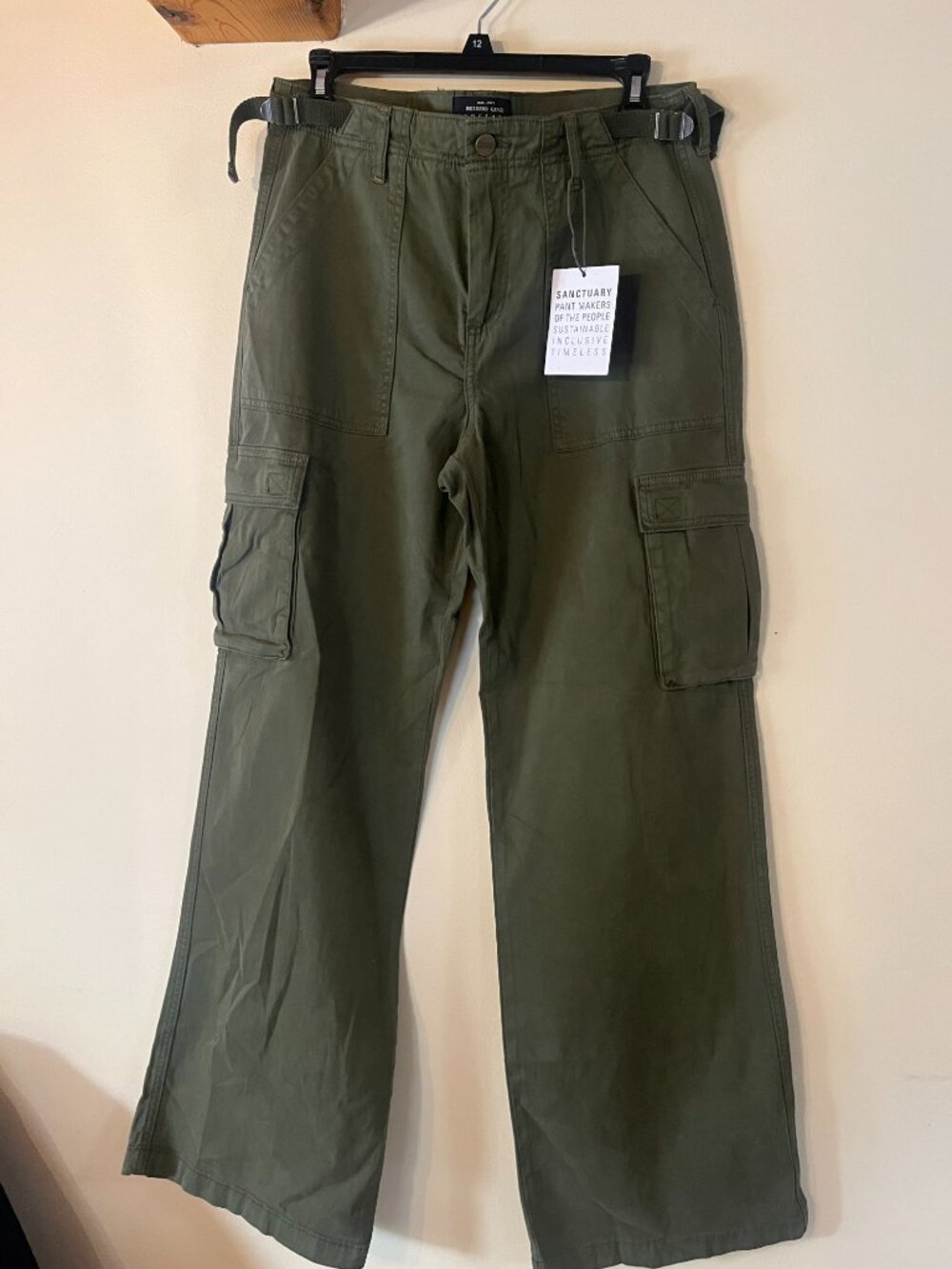 Sanctuary Reissue Cargo Pants Olive Green NWT Womens Medium